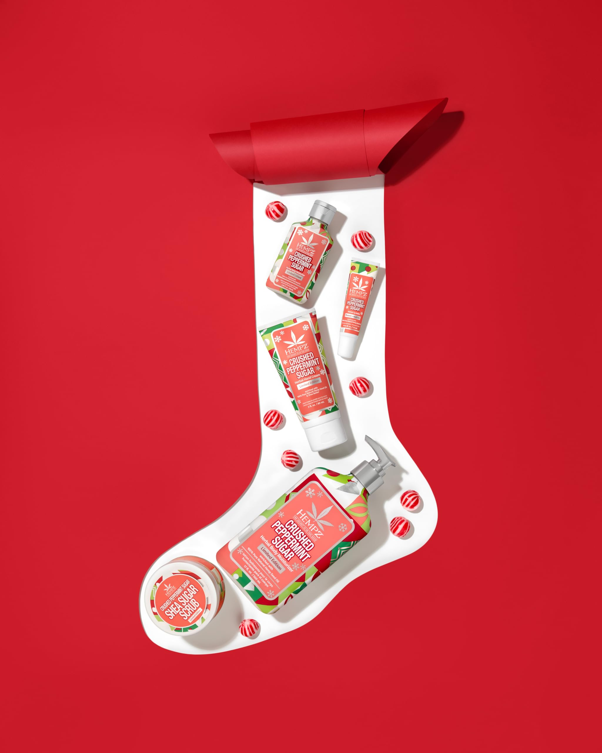 Hempz Crushed Peppermint Sugar, Sugar Body Scrub, Holiday Gift for Men and Women, 4 oz